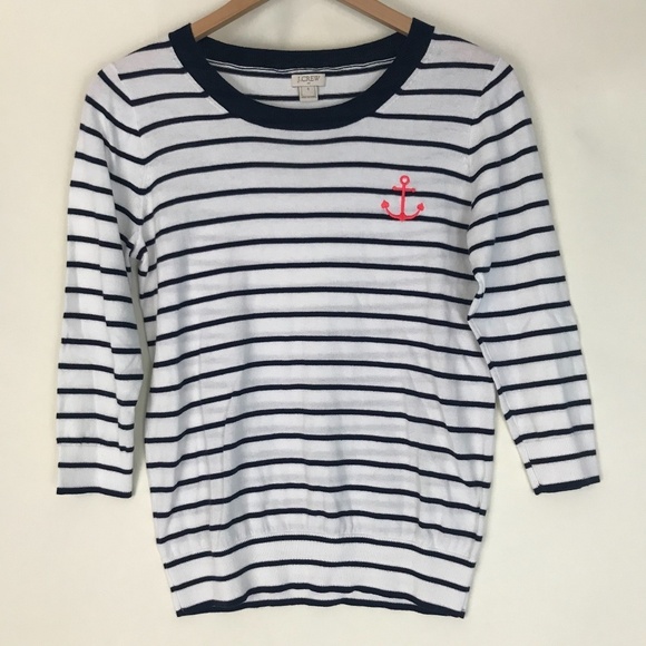 Striped Nautical  top crewneck 3/4 sleeved - Picture 2 of 7